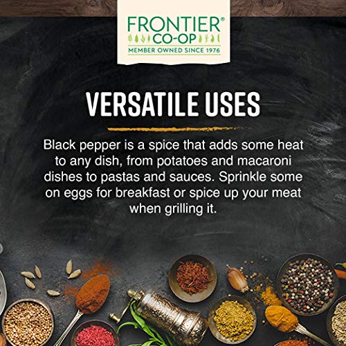 Frontier Co-op poivre noir bio, arôme boisé et floral pour plats.