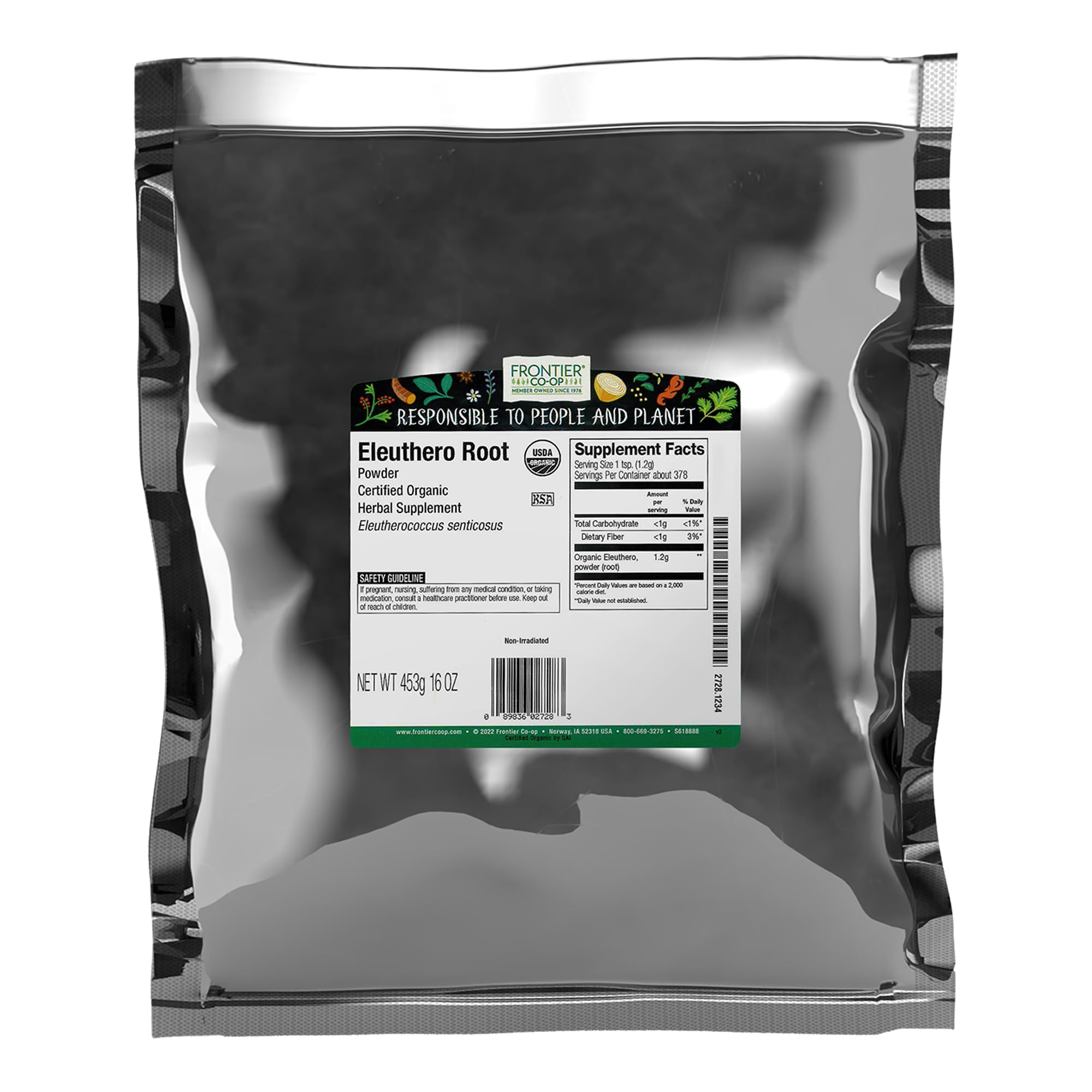 Frontier Co-op Poudre de racine d'Éleuthero, sachet 1 livre, usage polyvalent au quotidien.