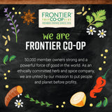 Poudre fine réglisse Frontier Co-op couleur dorée, idéale pour recettes artisanales.
