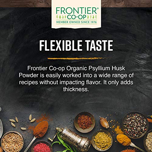 Frontier Co-op Poudre psyllium — produit biologique certifié, sans irradiation.