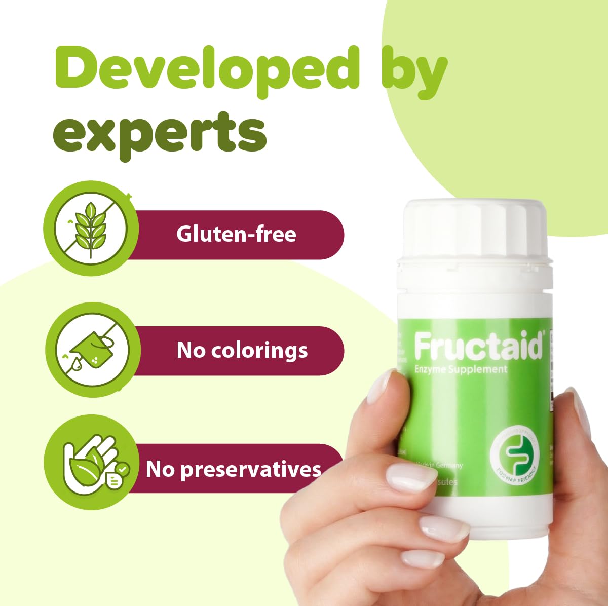 Emballage Fructaid avec informations nutritionnelles claires.