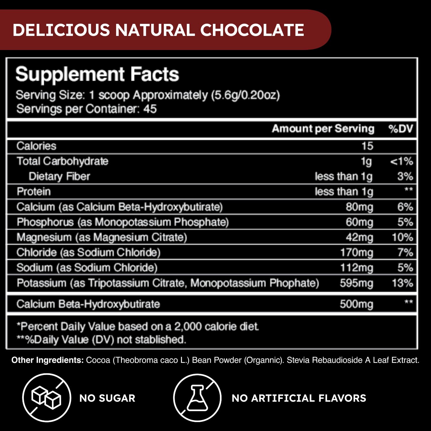 FSTN Chocolat Électrolytes, cétones exogènes pour énergie potentielle.