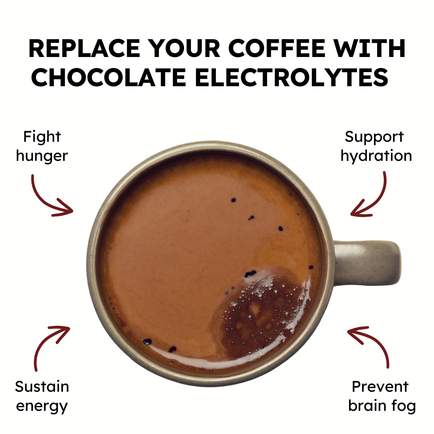 FSTN Chocolat Électrolytes, verre d'eau prêt à boire pour hydratation facile.