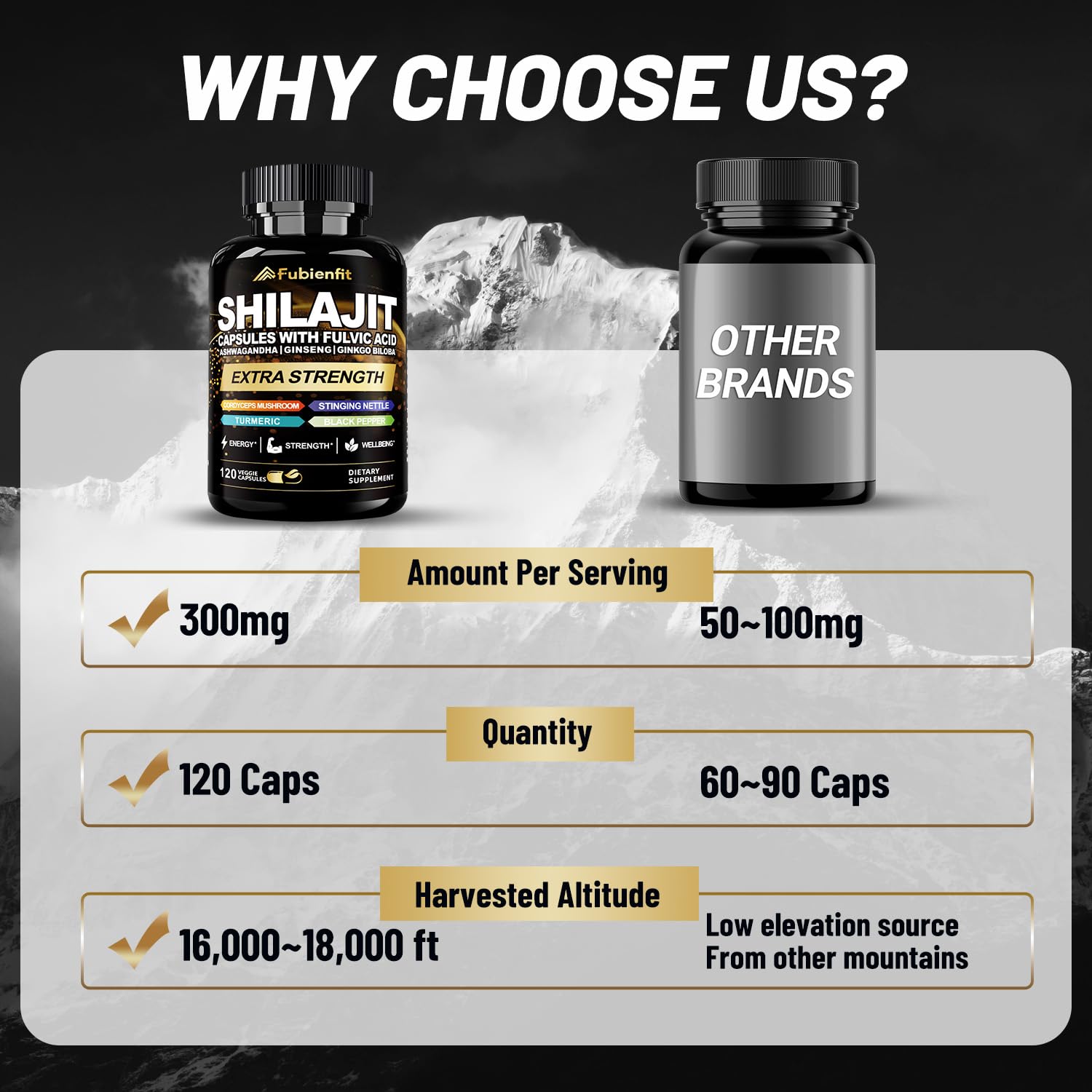 Formule végétarienne sans gluten et sans OGM pour Fubienfit Shilajit.