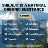 Shilajit d'Himalaya avec acide fulvique pour une base naturelle.
