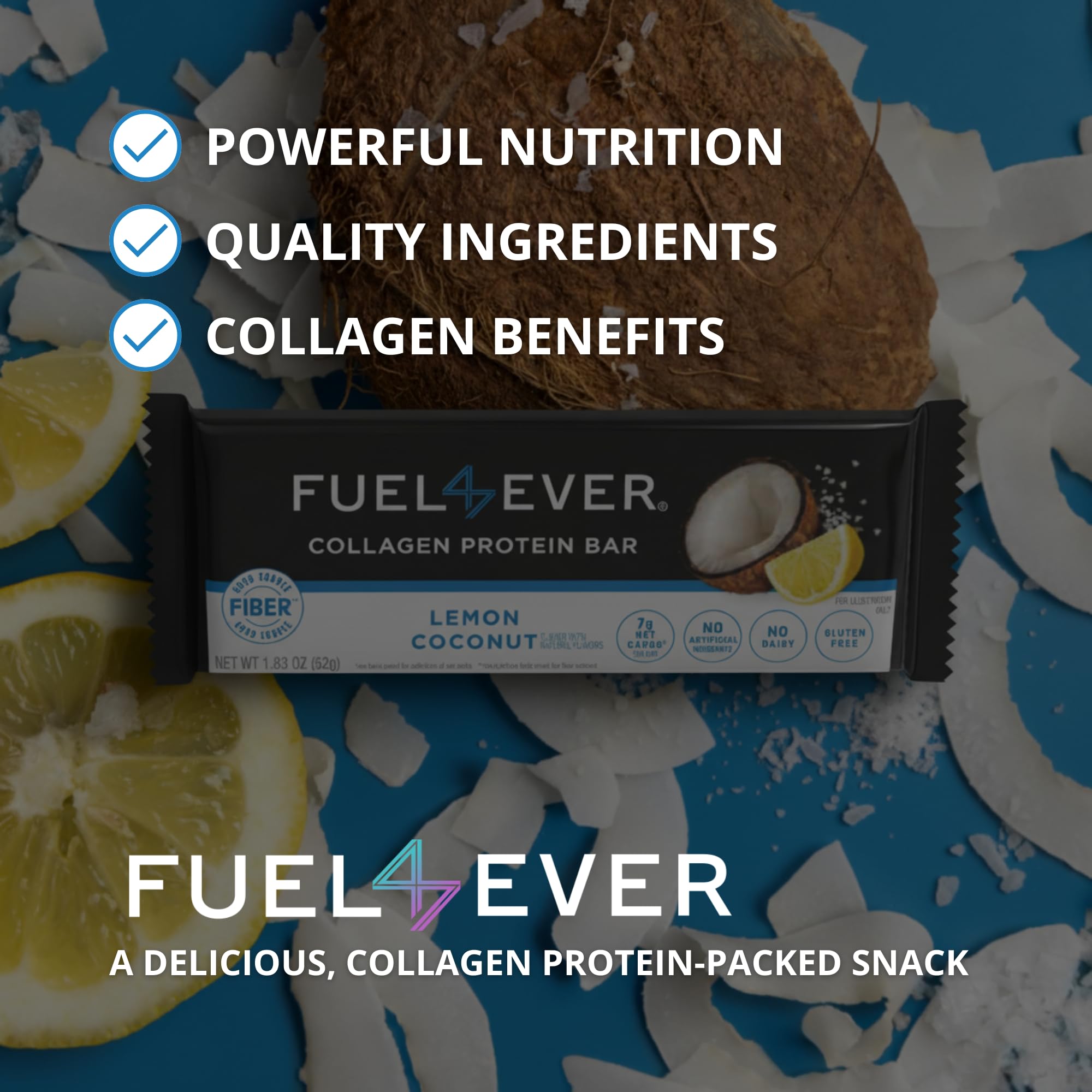 En-cas pratique pour bureau ou sport avec Fuel 4 Ever citron-coco.