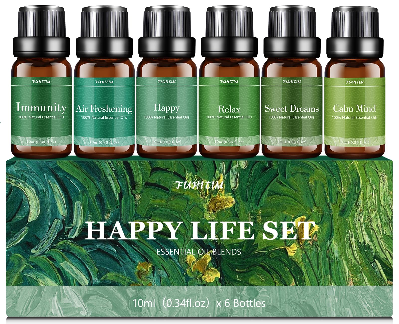 FUHITIM ensemble huiles diffuseur 6x10ml pour une diffusion variée à domicile.
