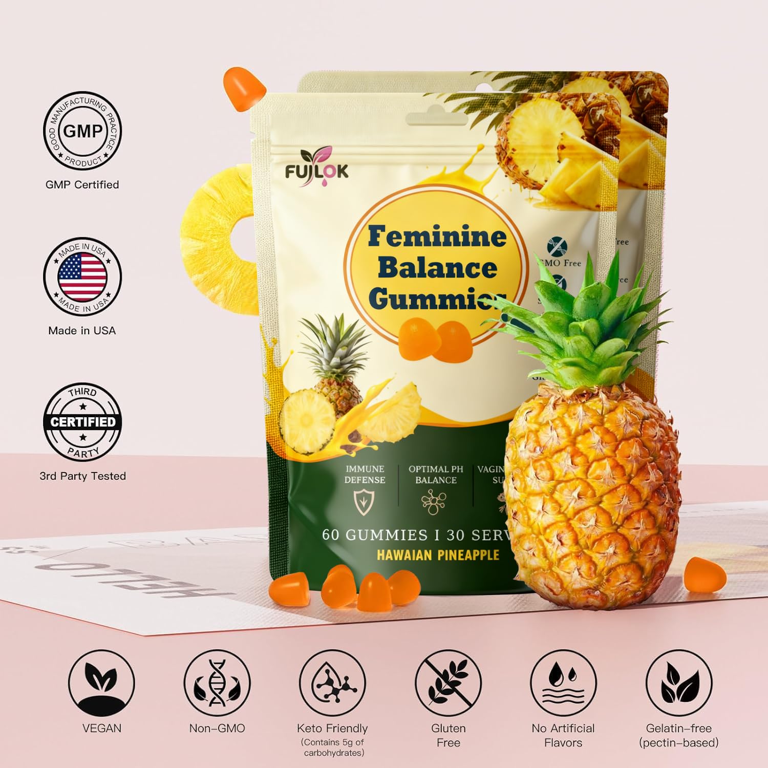 Gommes FUILOK vegan sans gluten, option saine et éthique.