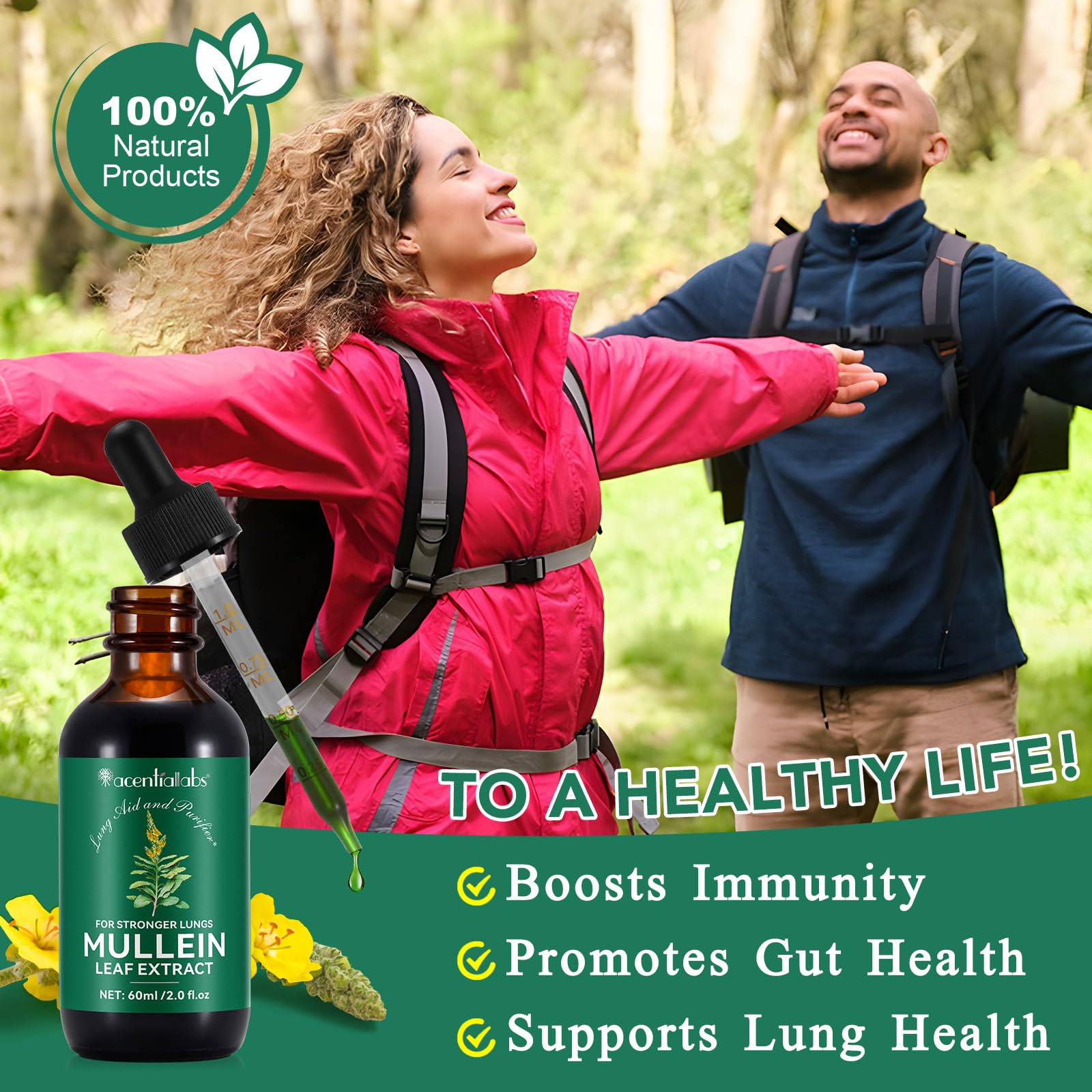 Emballage FUKEVY mullein, flacon pratique et sûr pour une supplémentation vegan