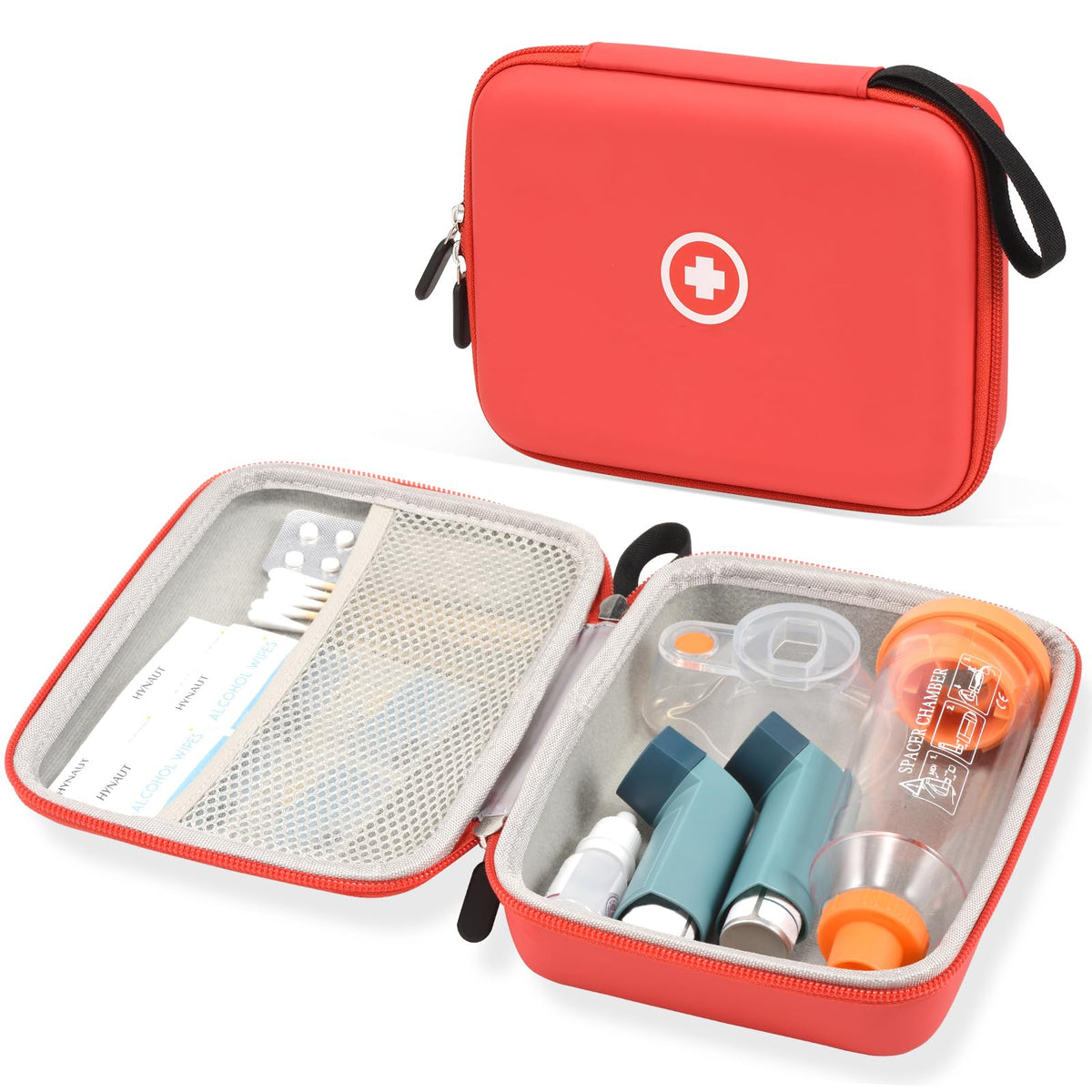 Étui Fukumi rigide de voyage pour inhalateur et accessoires, protection anti-chocs.