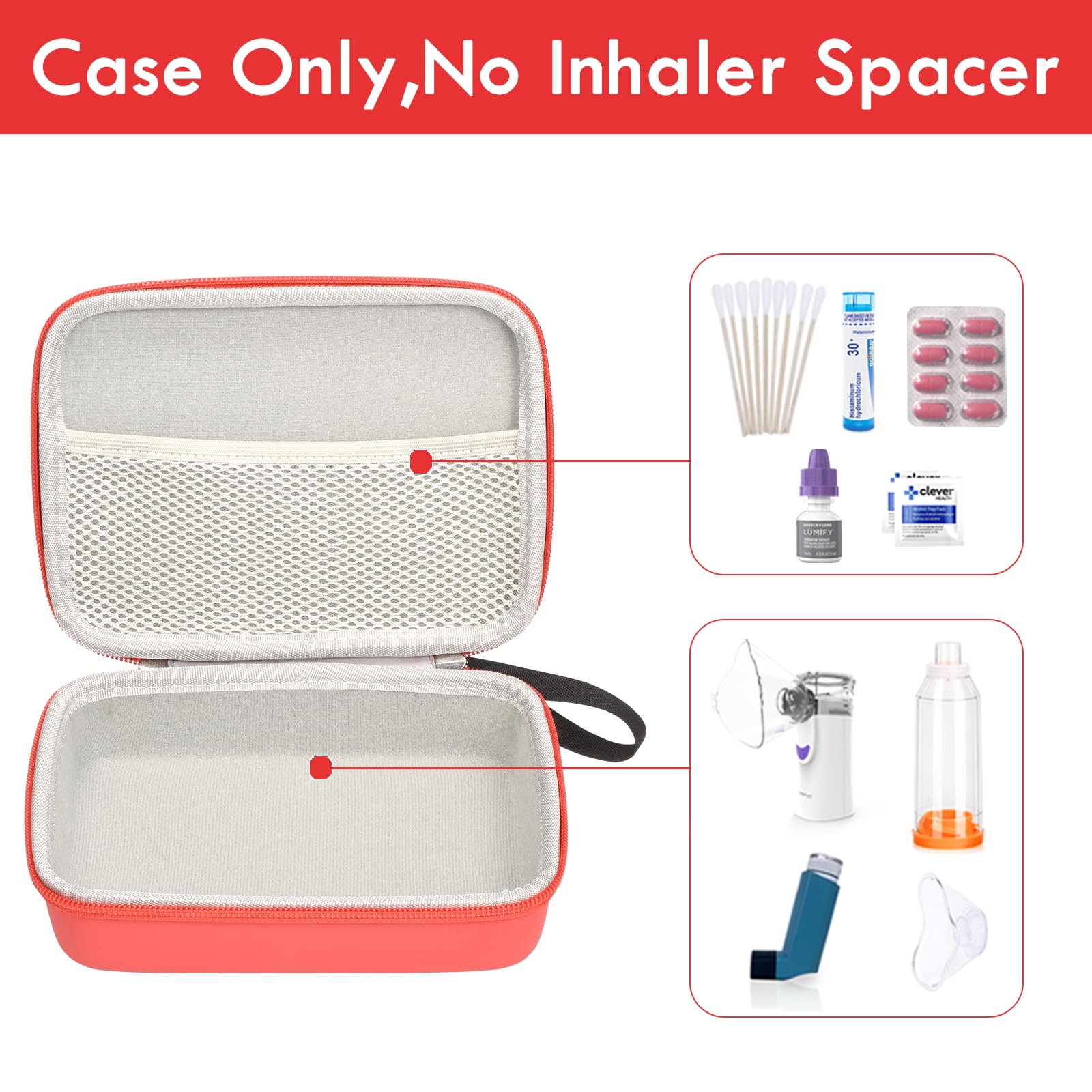 Étui Fukumi avec poche maillage pour médicaments et accessoires, organisation pratique.