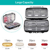 Fullicon capacité par compartiment reçoit vitamines ou huiles sans encombre.