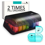 Fullicon grand organisateur de pilules pour 2 fois par jour, pratique et clair.