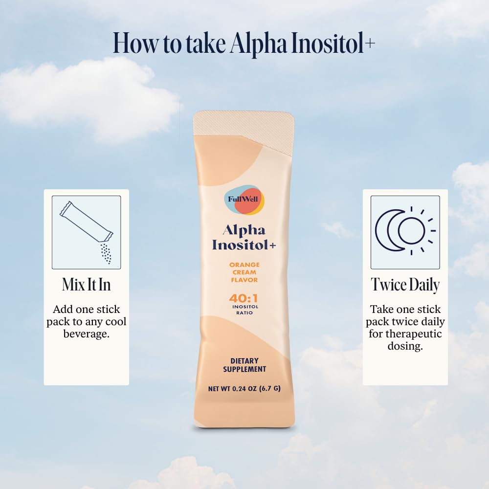 Dose quotidienne de FullWell Alpha Inositol+ présentée sous forme de sachets.