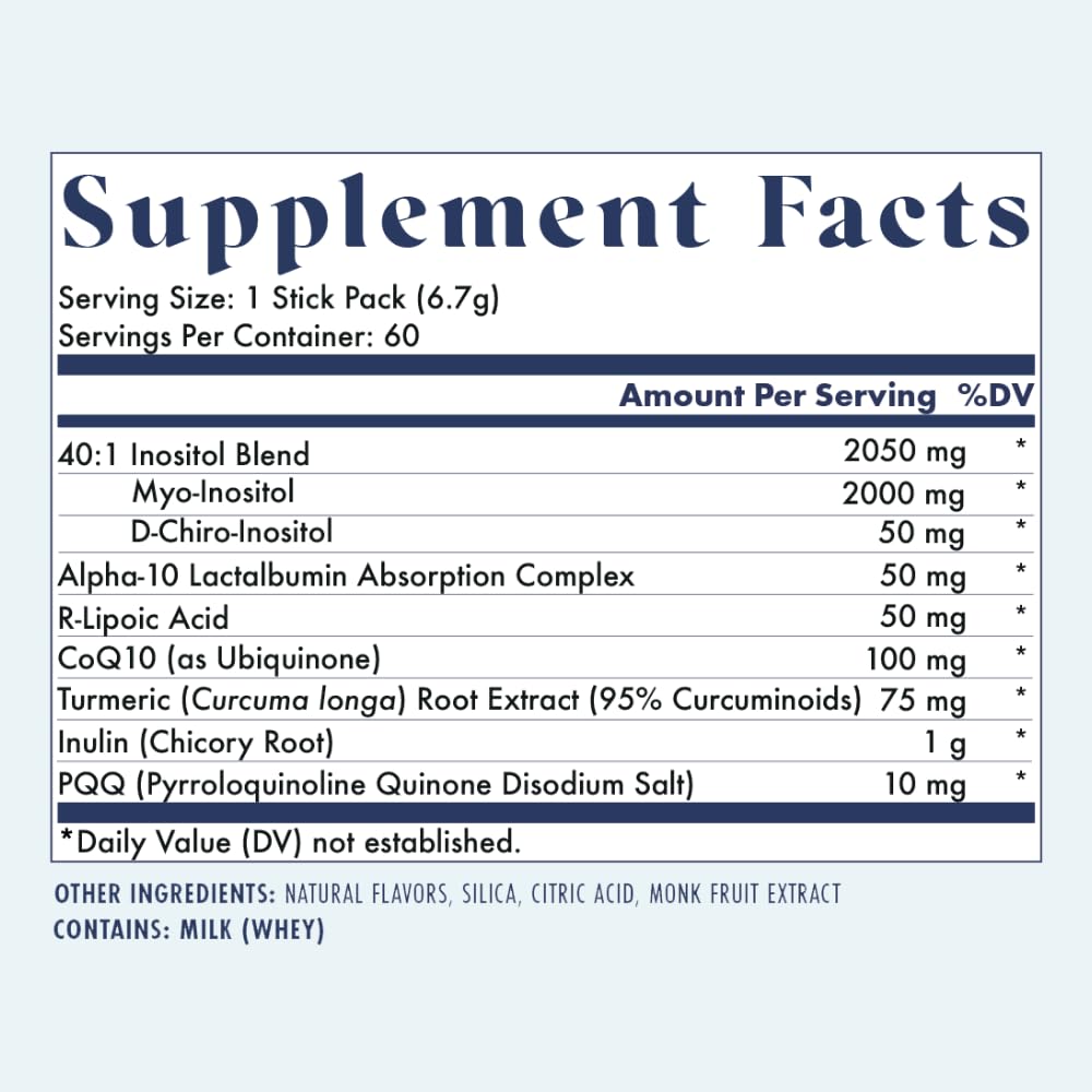 Étiquette claire de FullWell Alpha Inositol+ pour une transparence et une traçabilité.