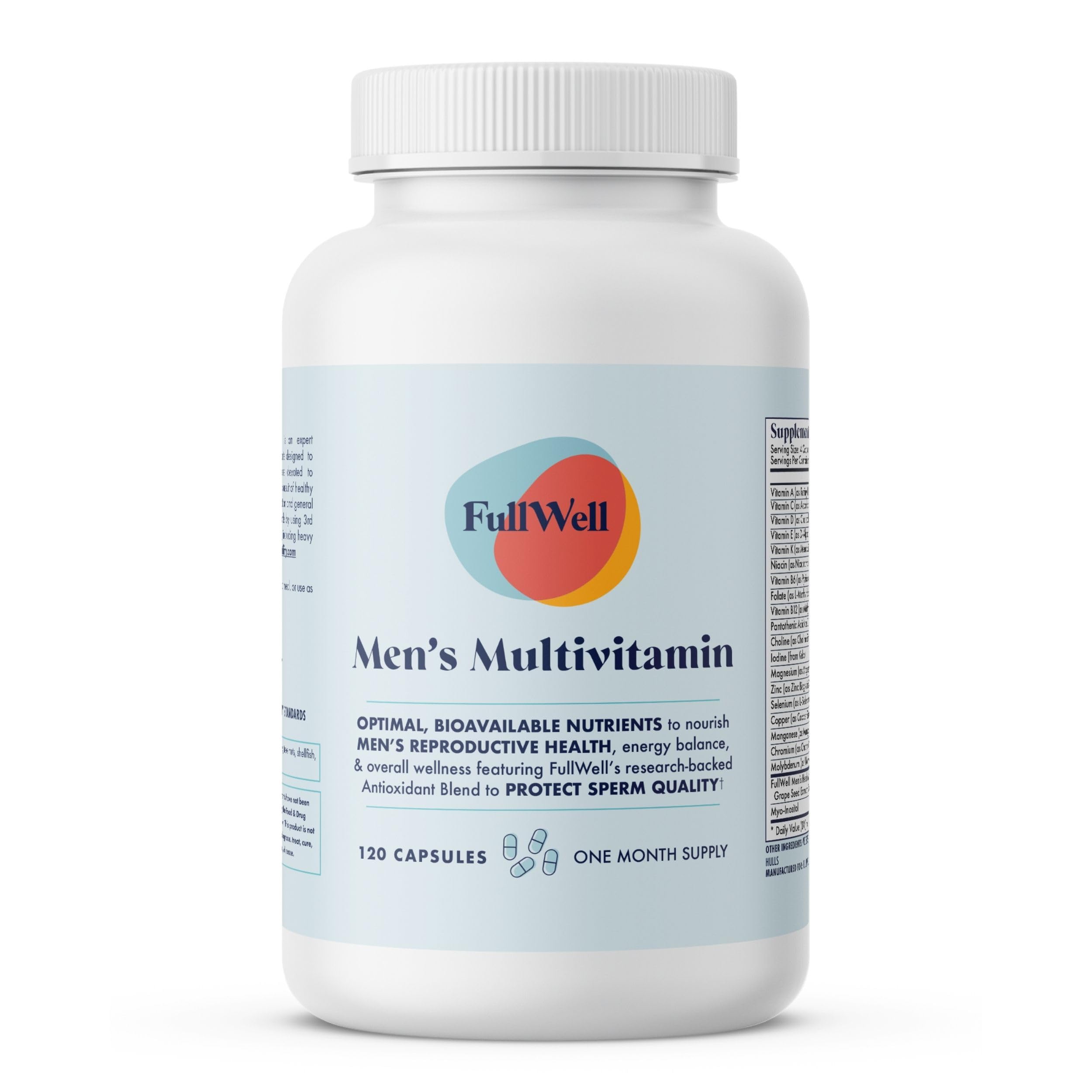 FullWell Fertilité Multivitamine: bouteille visible, soutien potentiel à la vitalité et au bien-être