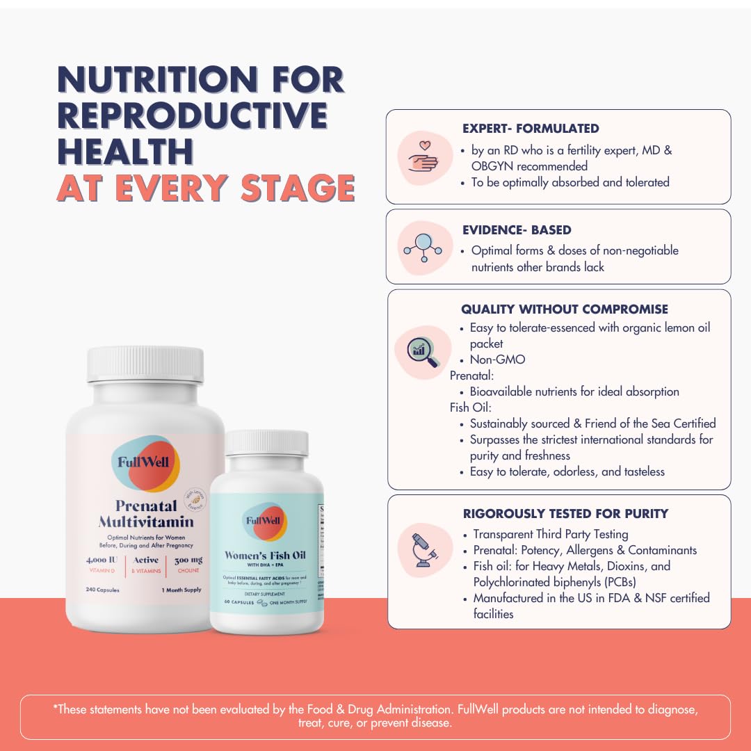 FullWell Prenatal Citron + DHA – emballage aidant à préserver la fraîcheur.
