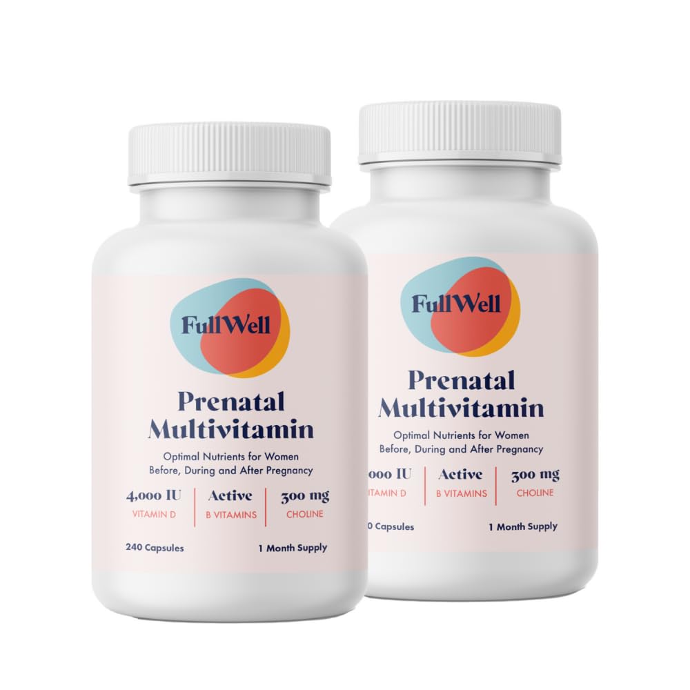 FullWell Prenatal Multivitamins, bouteille: soutien quotidien potentiel pendant la grossesse.