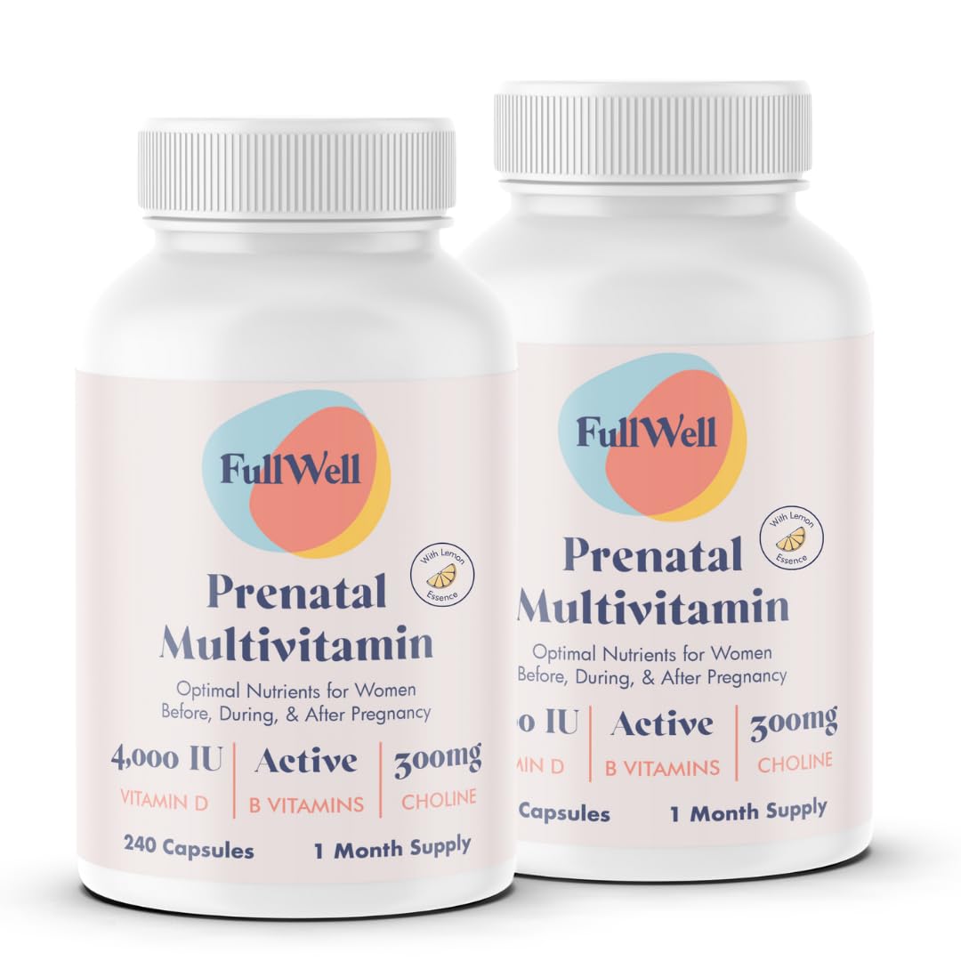 FullWell Prénatal Citron – bouteille visible, soutien potentiel au développement fœtal et cérébral.