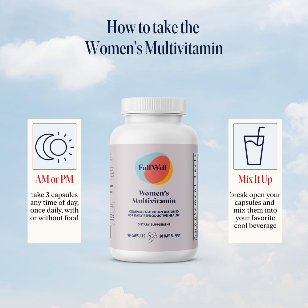 FullWell Womens Multivitamin – Doses optimales et biodisponibilité élevée pour l’absorption.