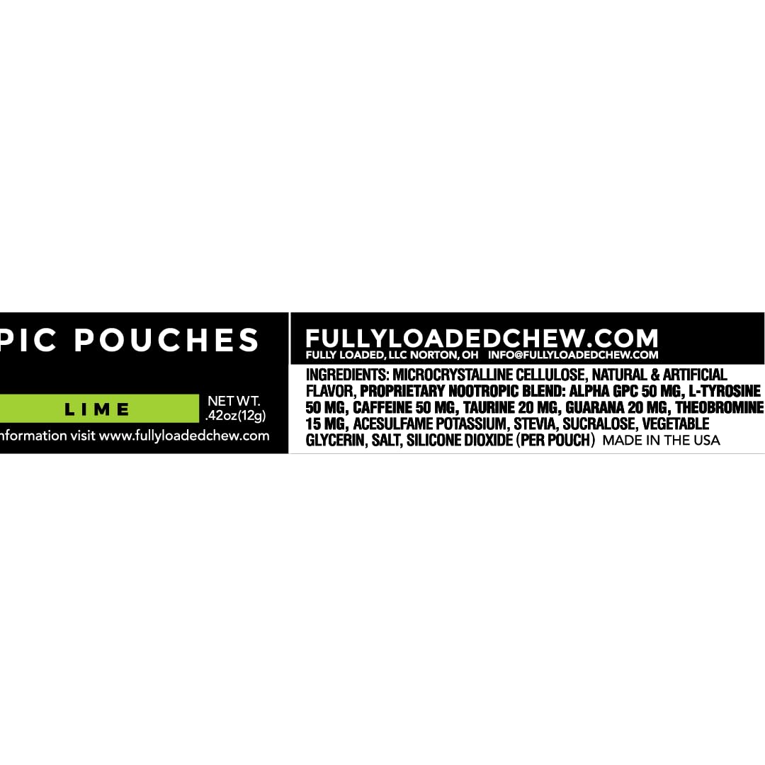 Pochette blanche discrète Fully Loaded Alpha Fuel Nootrotiques prête à l'emploi en déplacement.