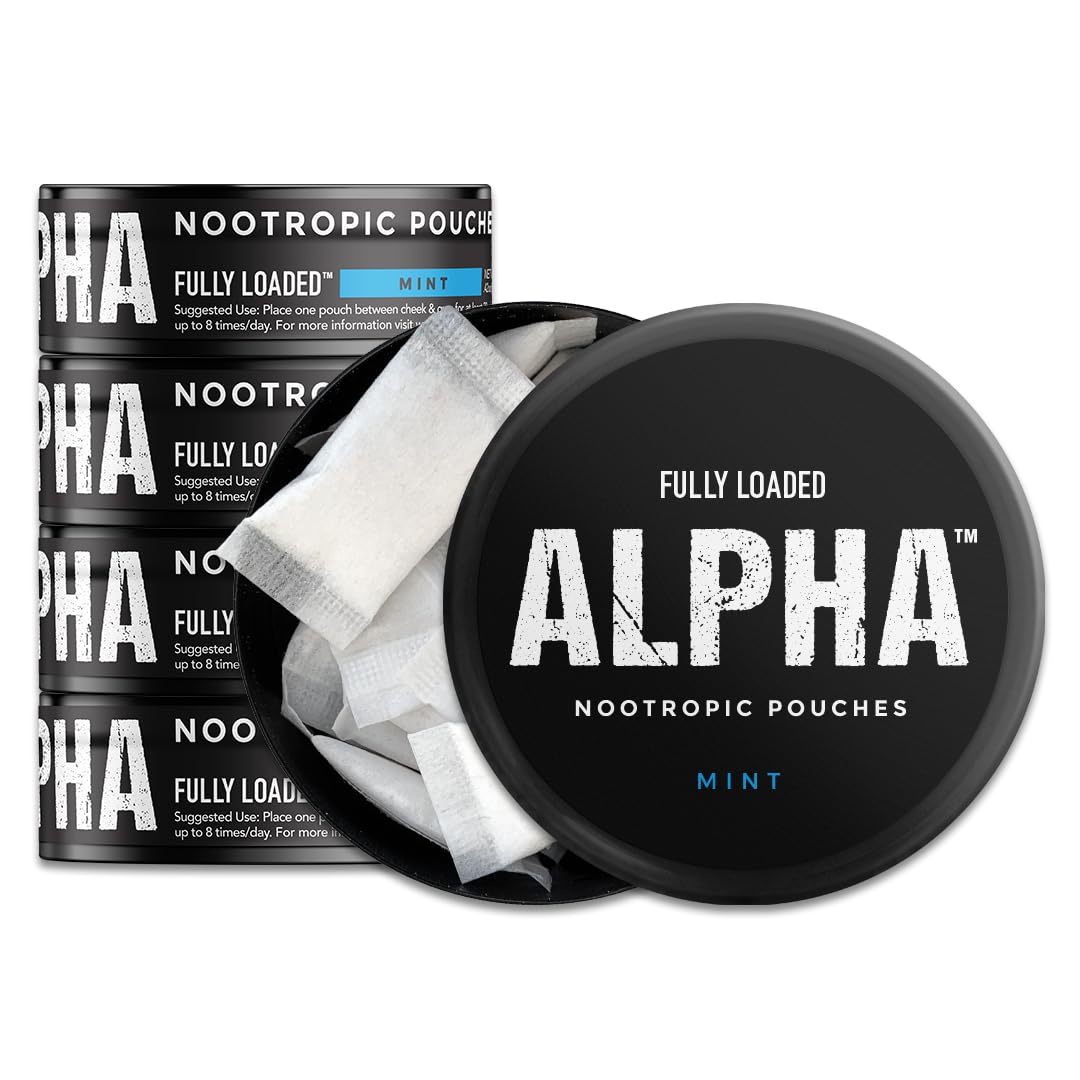 Alpha nootropiques menthe par Fully Loaded Bullseye – utilisation discrète entre la joue et la gencive