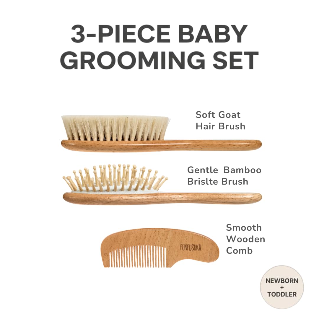 Peigne FUNFUSHKA pour bébé, démêlage en douceur et sans tiraillement.