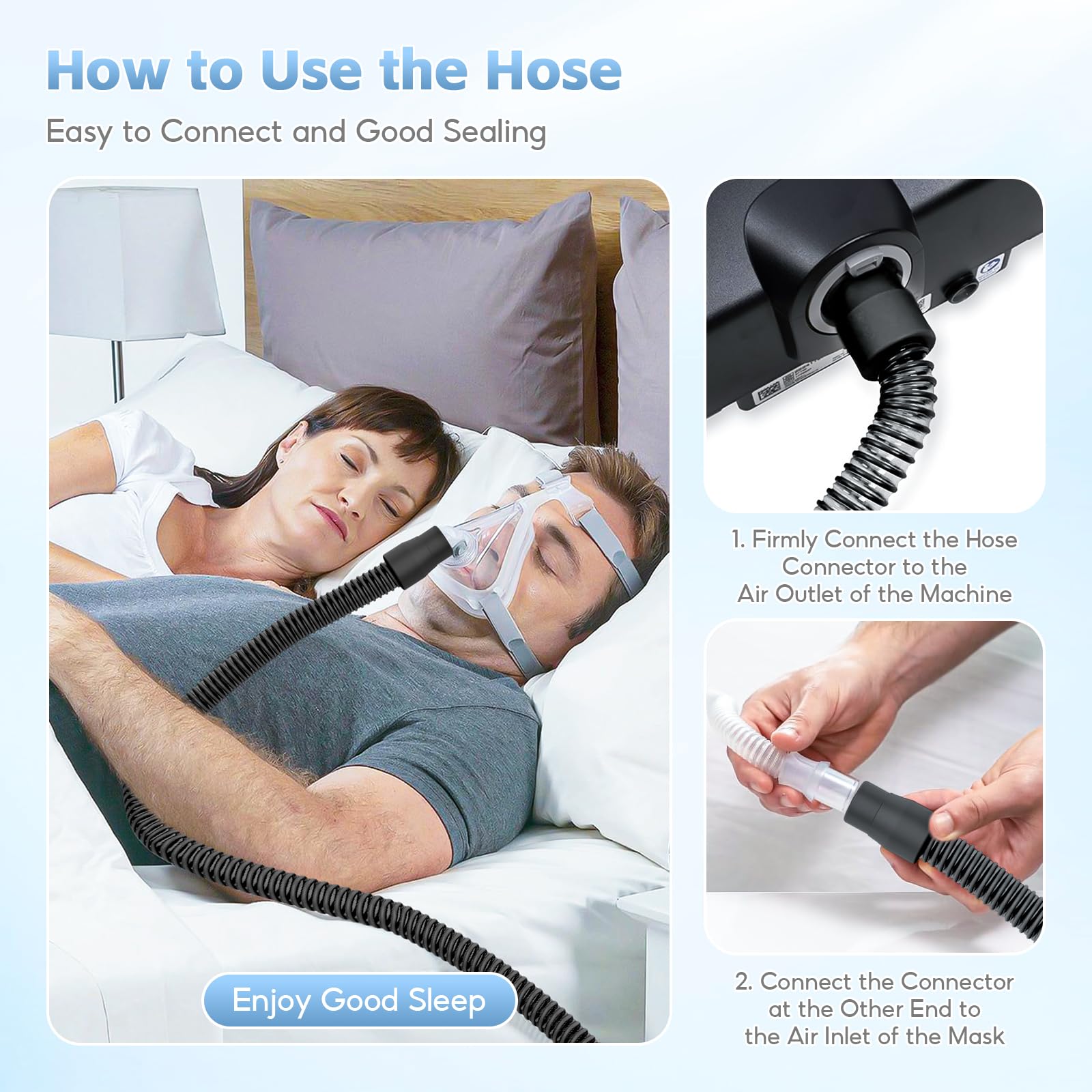 FunGeneTEC pack double: deux tuyaux CPAP pratiques et économiques