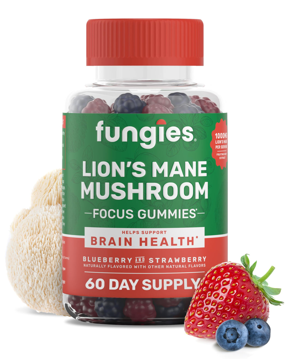 Gommes Fungies Crinière de Lion – boîte ouverte, concentration potentielle et appétence fruitée.