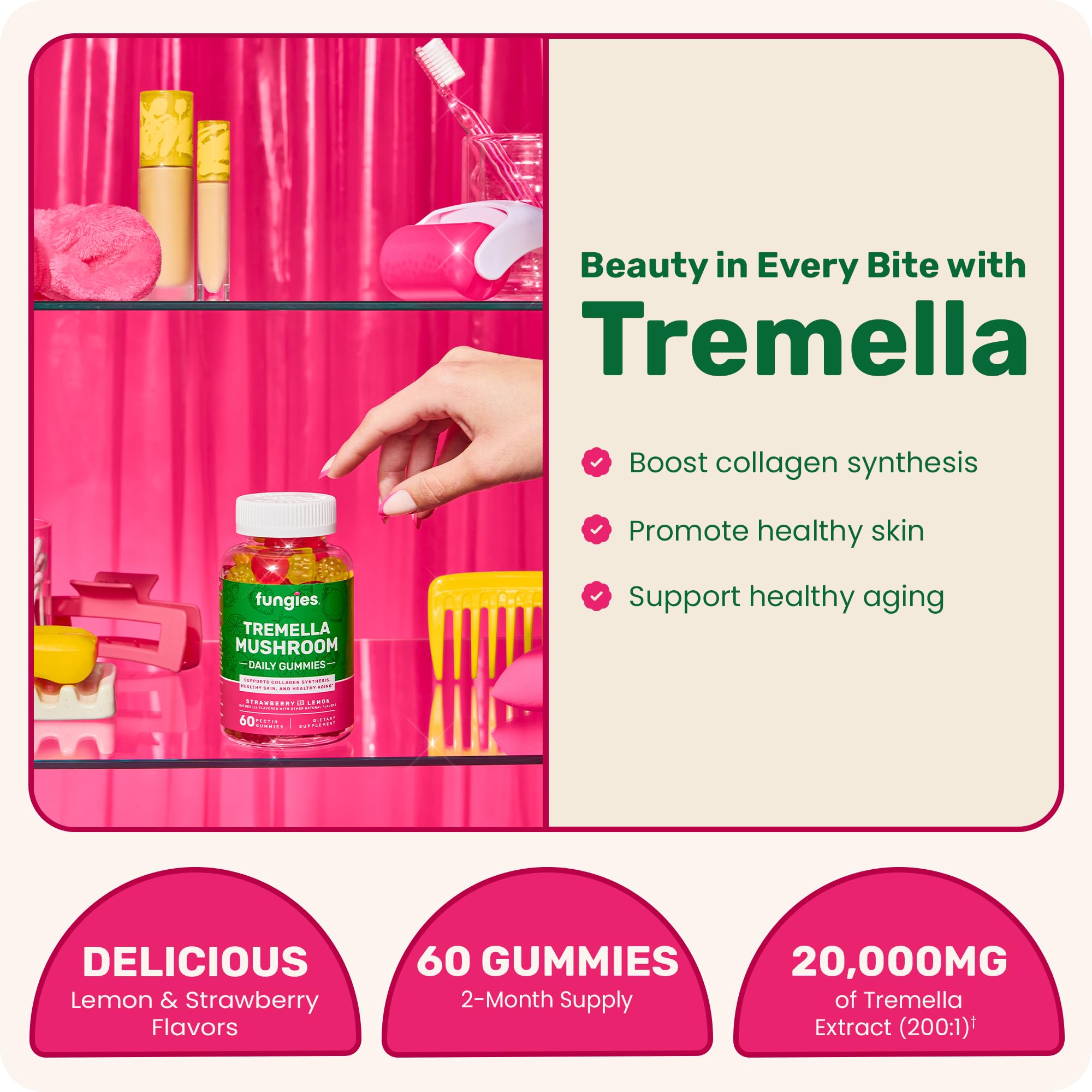 Gommes Tremella Fungies, texture moelleuse pour une dégustation agréable.