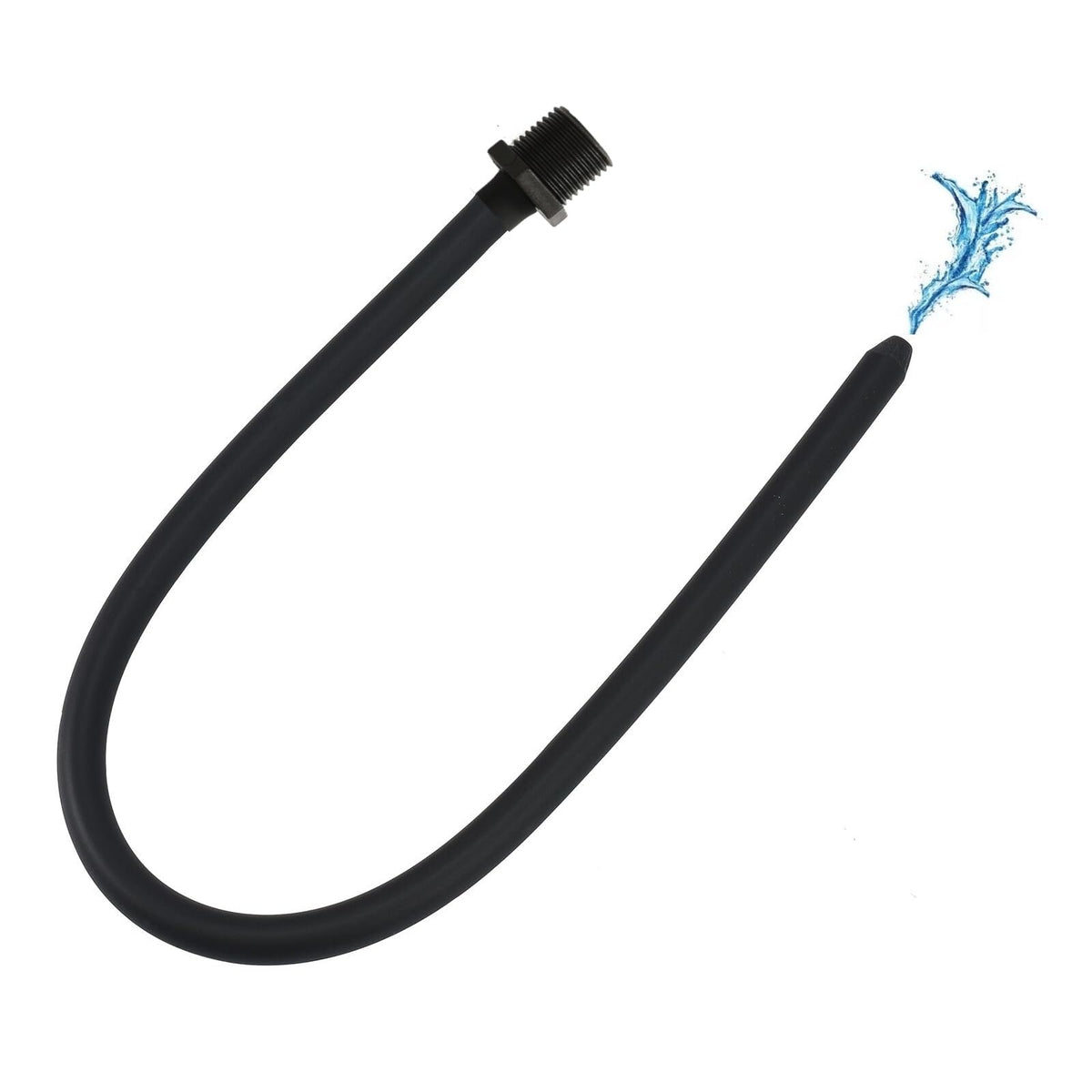 Funny Steel embout-douche-enema-silicone-noir: connexion fiable et confort.