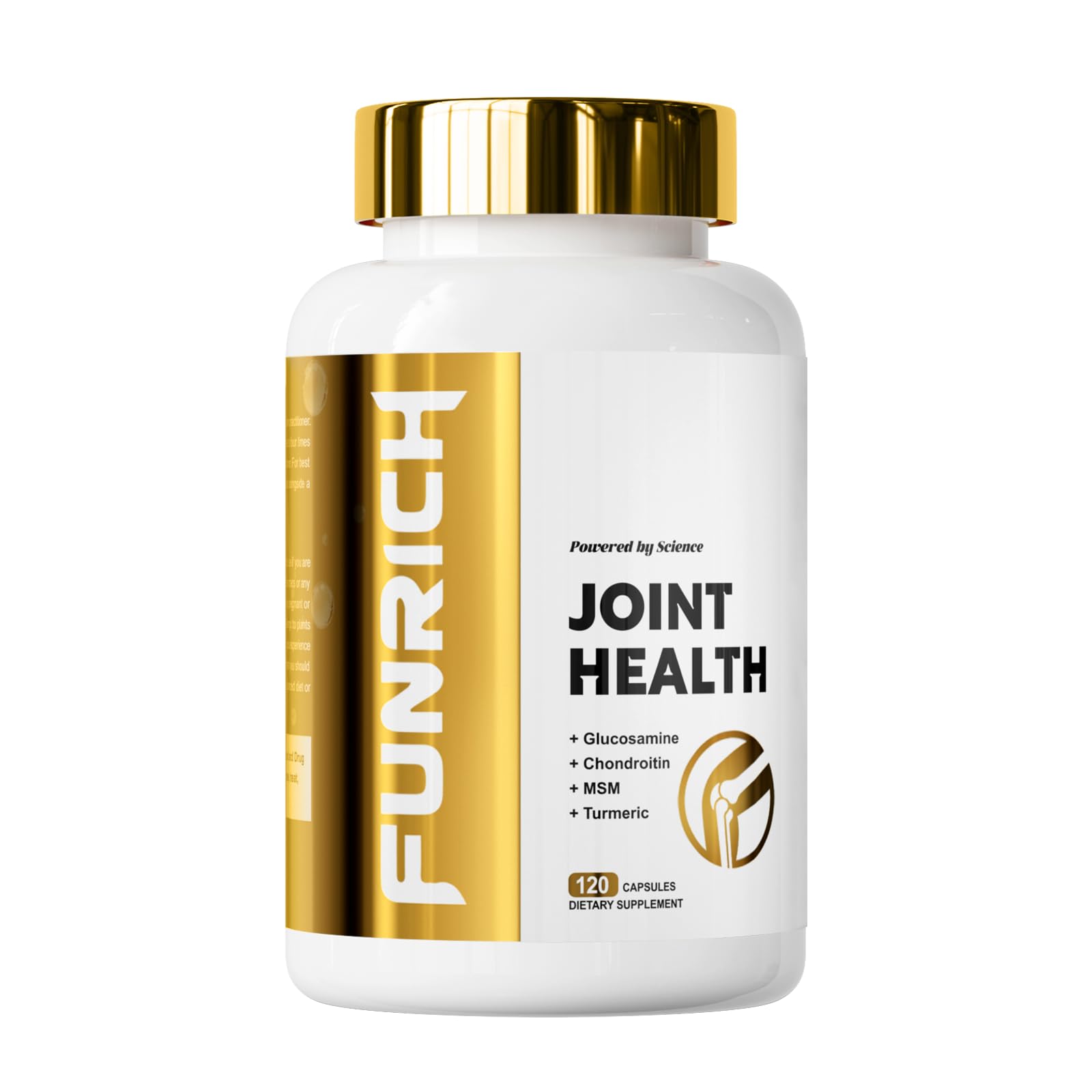 FUNRICH Glucosamine Chondroitin MSM dans la bouteille-capsules, soutien articulaire pour mobilité quotidienne.