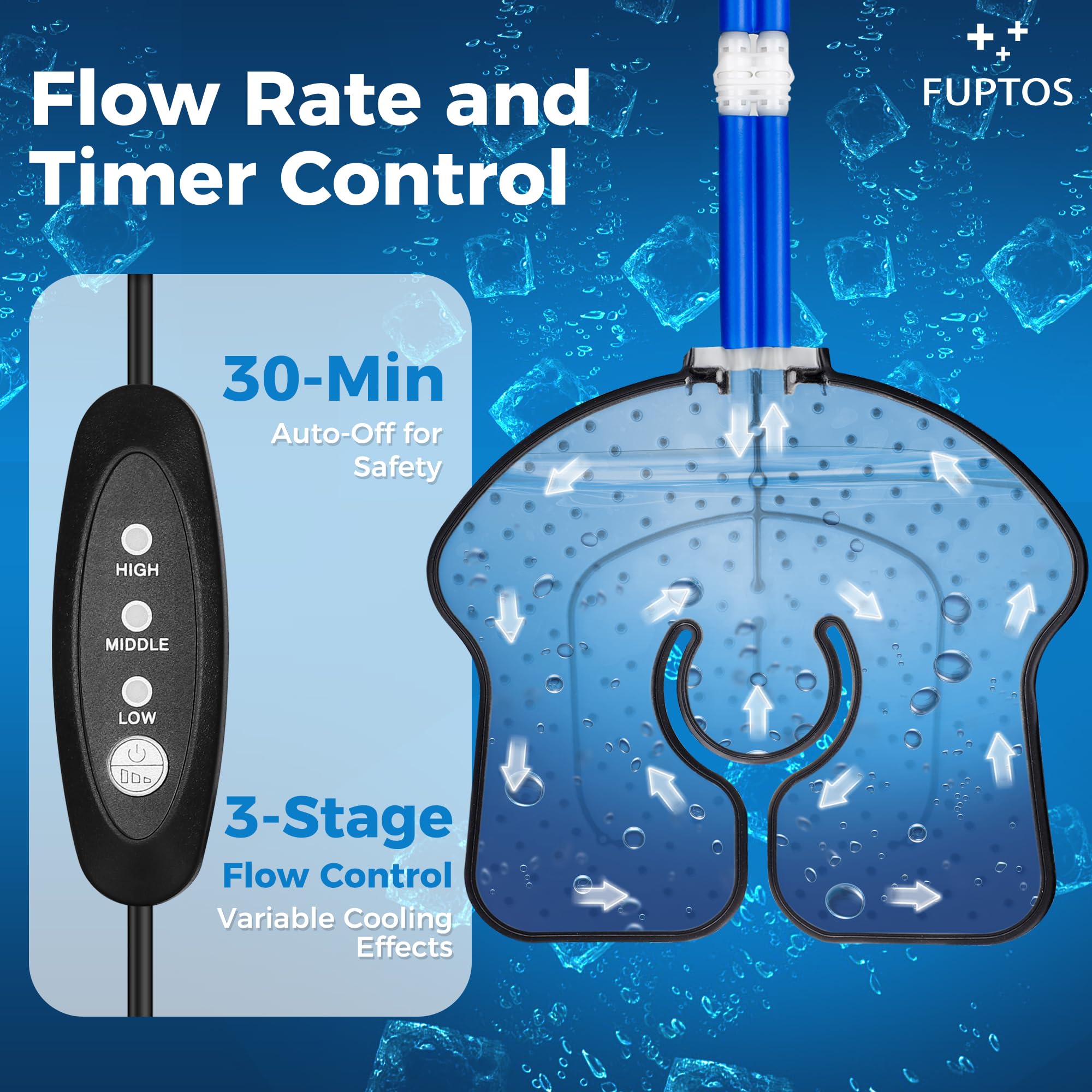 Fuptos mode glace trois niveaux, ajustez l’intensité selon votre confort.