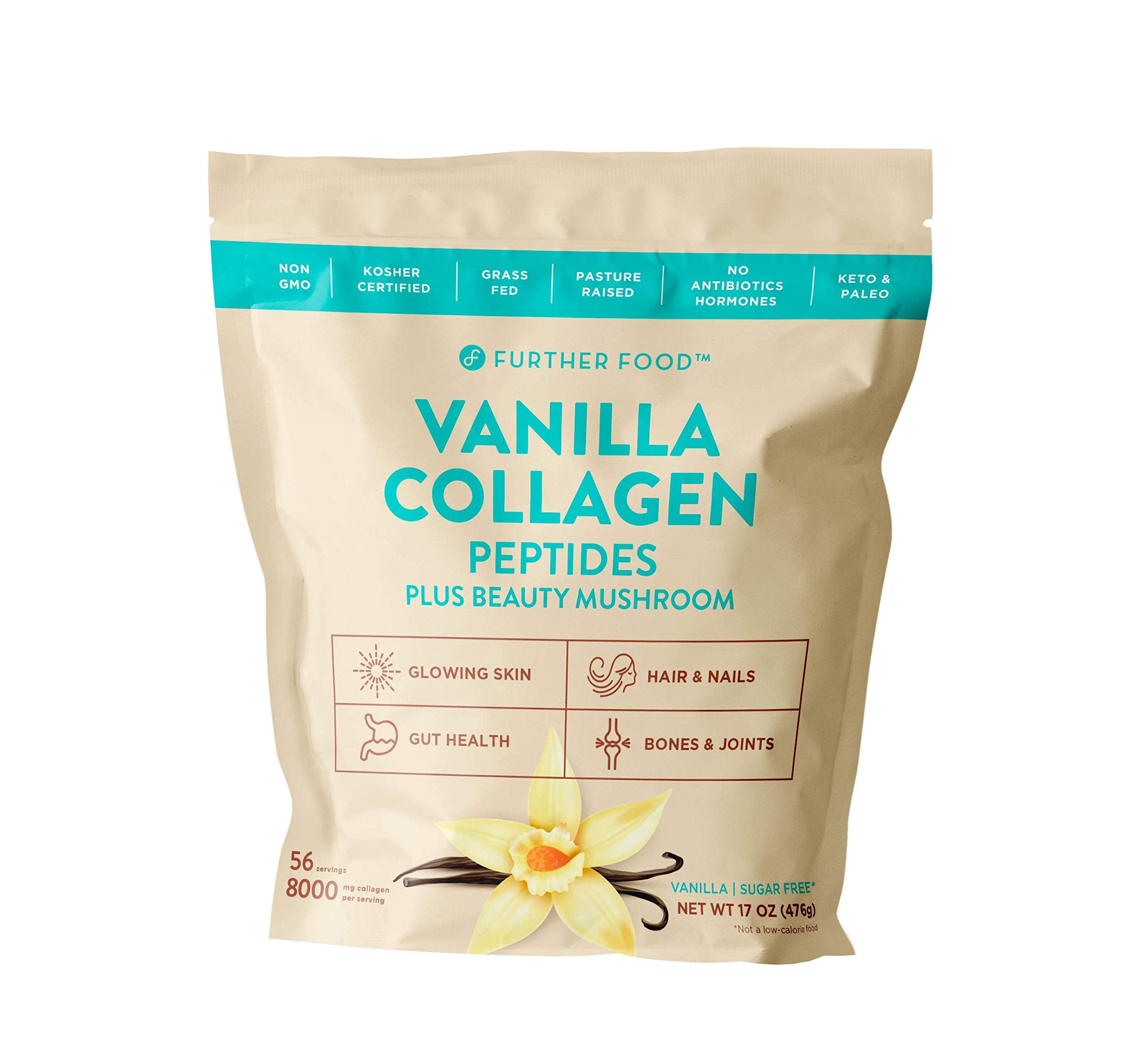 Further Food collagène vanille versement facile dans smoothie pour boost protéiné et hydratation