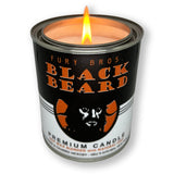 Bougie Fury Bros Barbe Noire poudre a canon et bois brule, ambiance masculine.