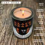 Bougie Fury Bros Barbe Noire design vintage, salon raffine.