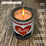Bougie Fury Bros Betty: design vintage et packaging tin, cadeau masculin raffiné.