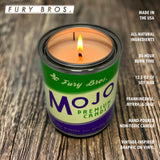 Fury Bros bougie design vintage avec étui métallique, esthétique robuste.