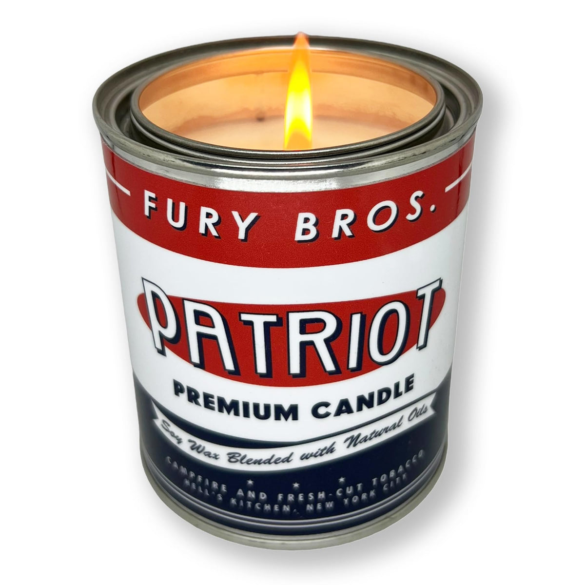 FURY BROS Patriot – bougie feu de camp pour une ambiance masculine et chaleureuse.