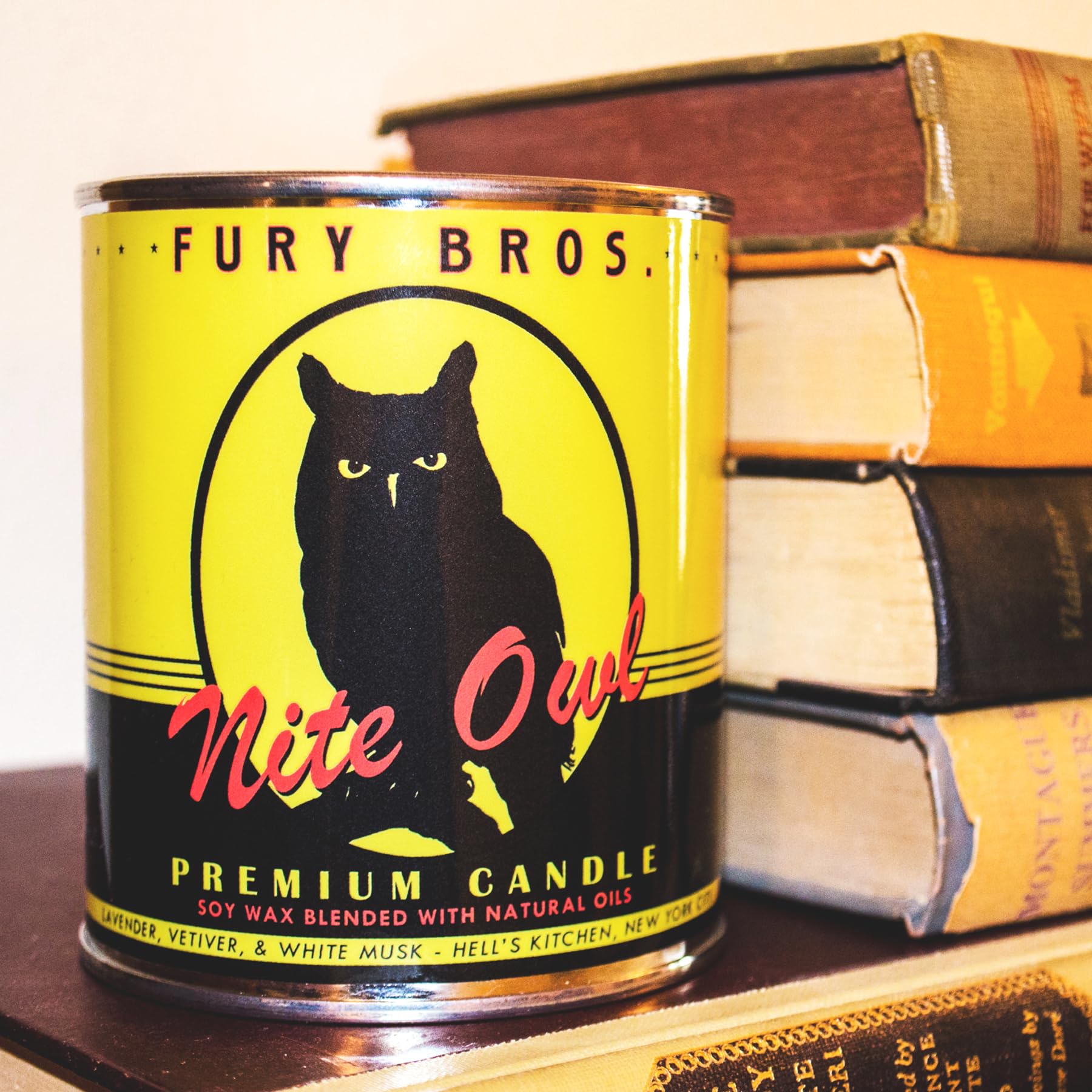 Boîte tin vintage Fury Bros – design américain emblématique