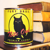 Boîte tin vintage Fury Bros – design américain emblématique