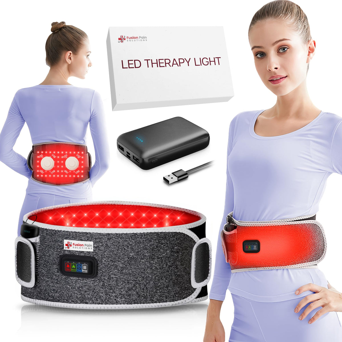 Fusion Pain Solutions – Masseur dos sans fil en action pour soulager les tensions.