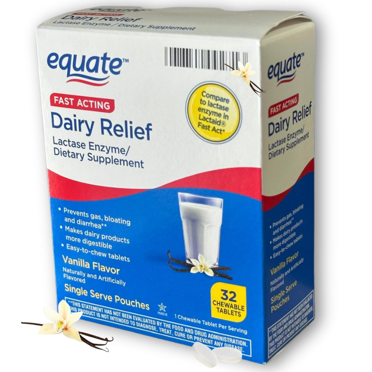 Pilules lactase fusion-shop-store, vanille, facilitent la digestion des produits laitiers.