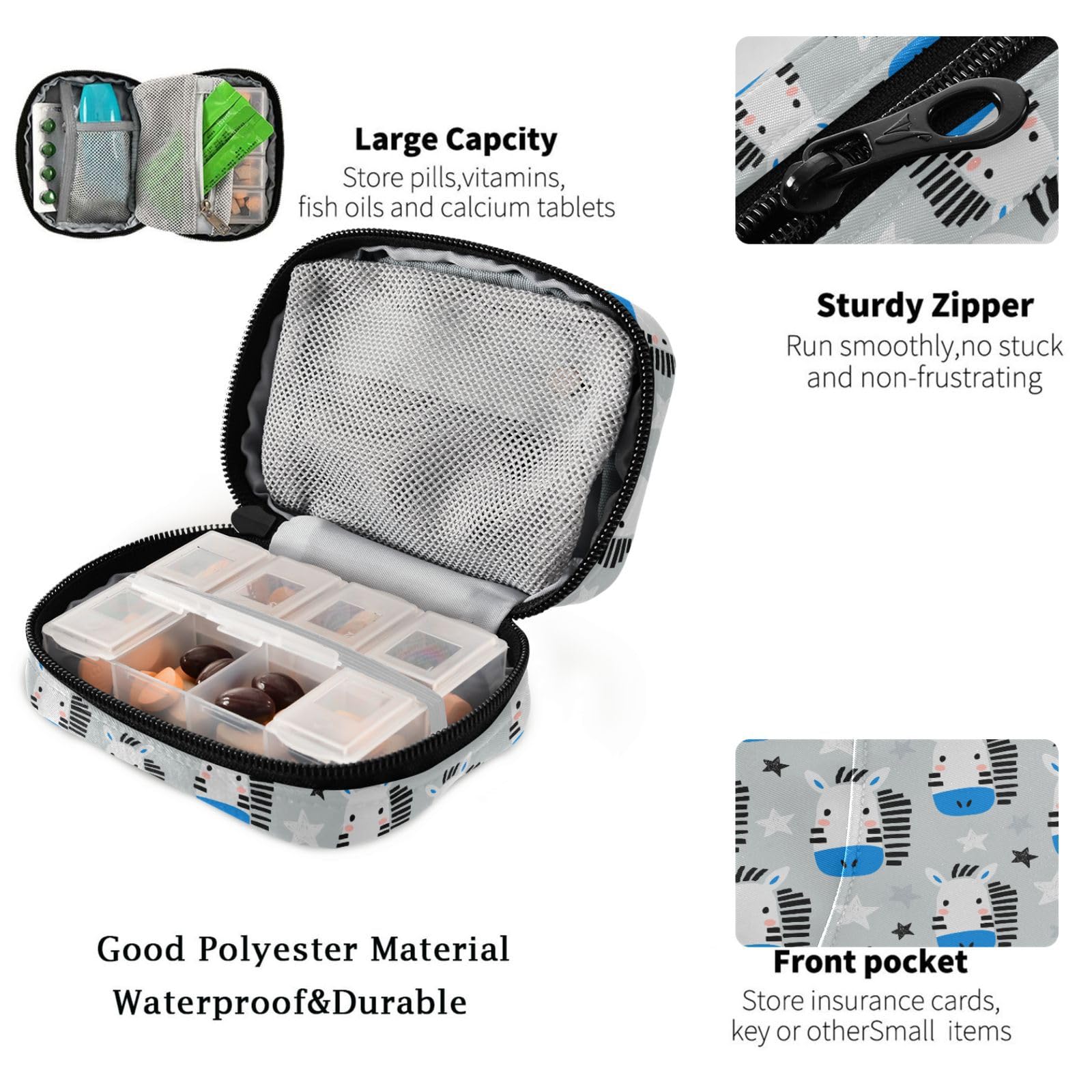 Fermeture éclair fiable Fustylead pour organiser les pilules en voyage