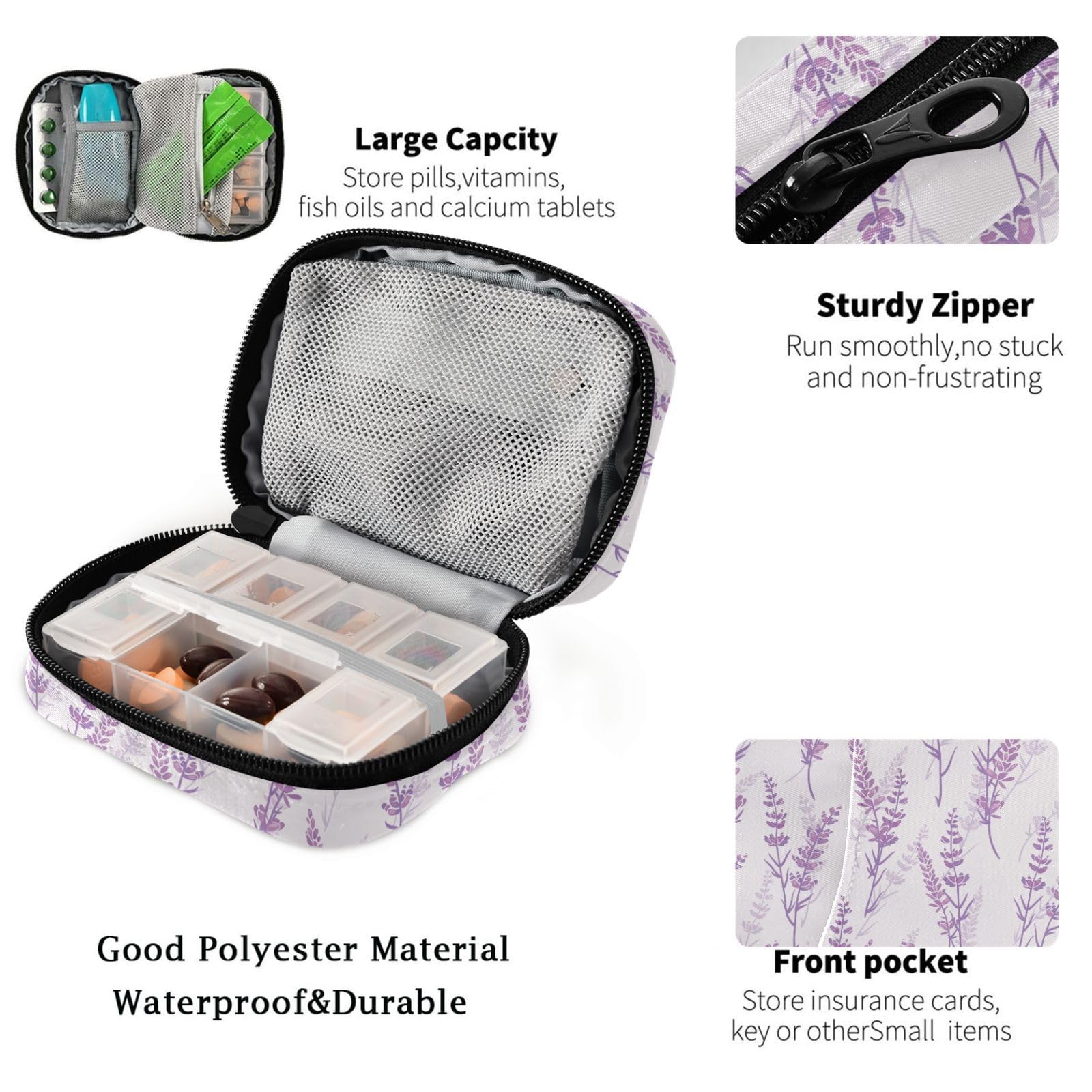 Fustylead taille-portable-compact-etui-pilules: facile à transporter