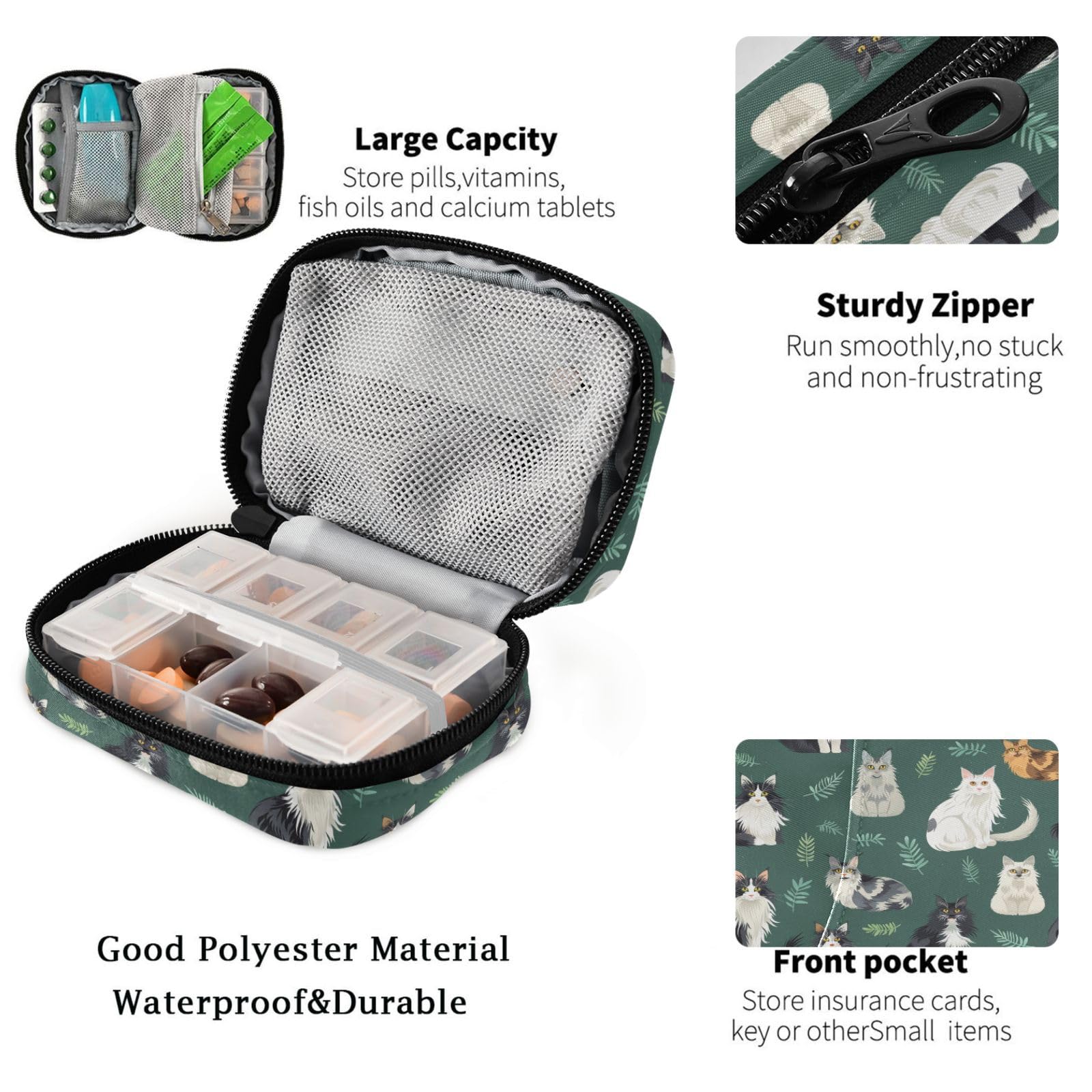 Trousse pilulier portable et compacte Fustylead idéale dans sac et poche