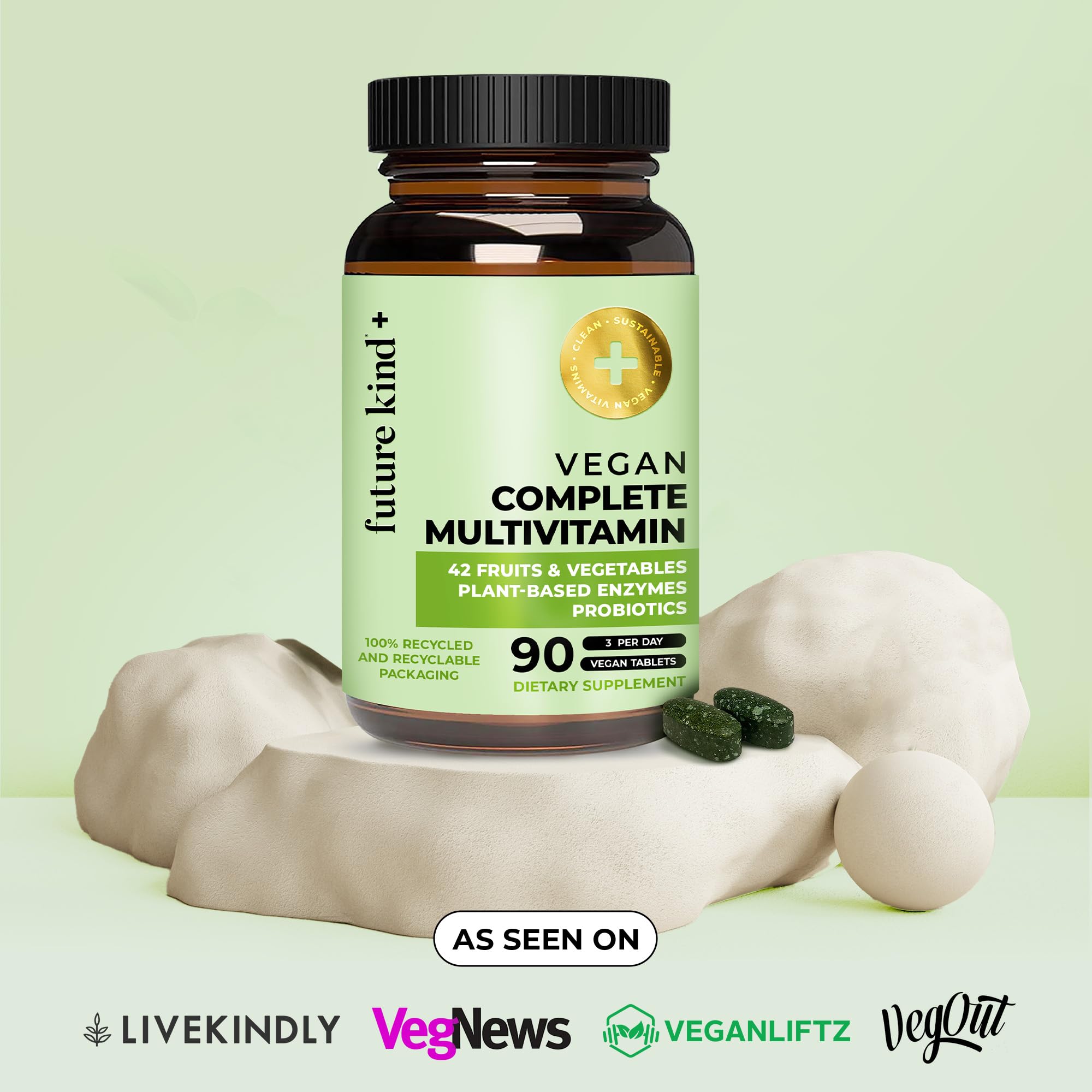Future Kind Complete: vitamine B12 et D3 véganes pour soutenir énergie et immunité.