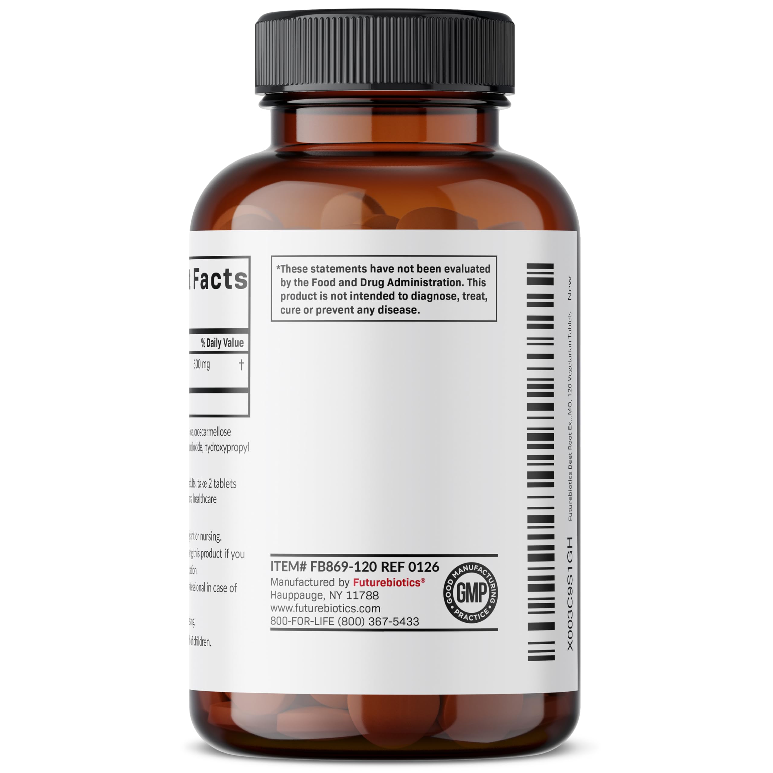 Futurebiotics Betterave Extrait – tablettes vegan adaptées à un régime végétal.