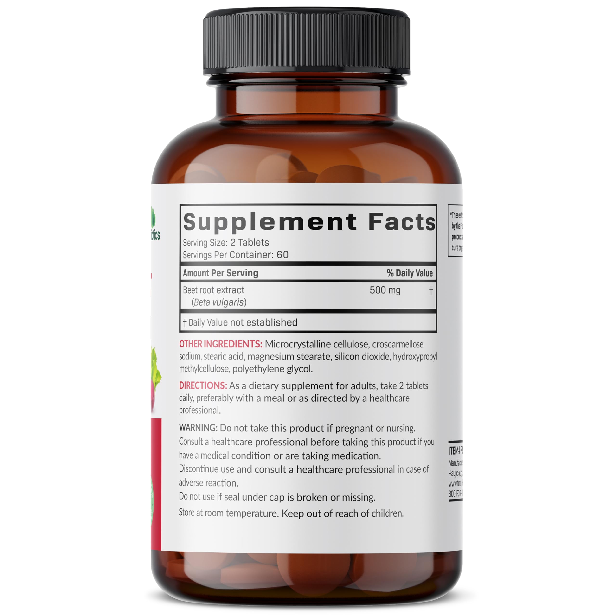 Futurebiotics Betterave Extrait – comprimés végétariens présentés dans le flacon, consommation quotidienne.