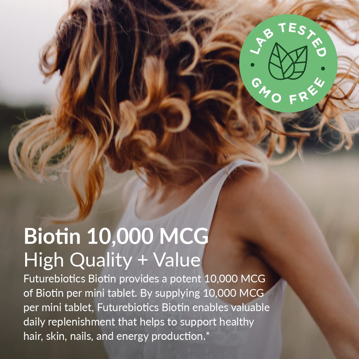 Tablettes mini biotine Futurebiotics, faciles à intégrer à votre routine.